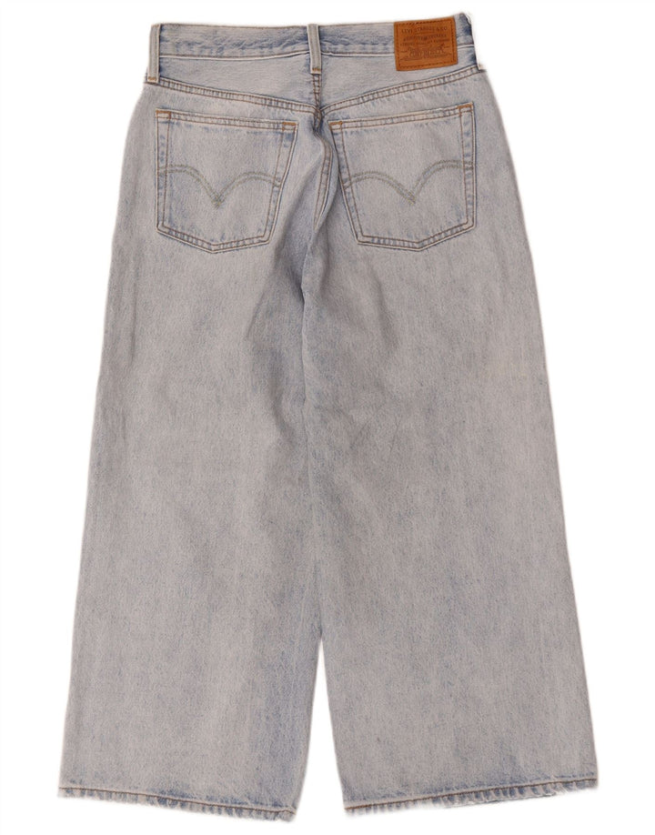 LEVI'S Jeans corti da donna a gamba larga W27 L23 cotone blu