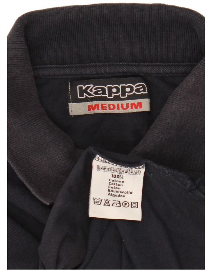 Polo Kappa da uomo a maniche lunghe in cotone blu navy medio