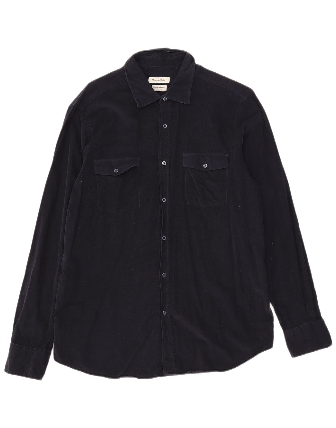 Camicia da uomo in velluto a coste Massimo Dutti, cotone blu navy grande