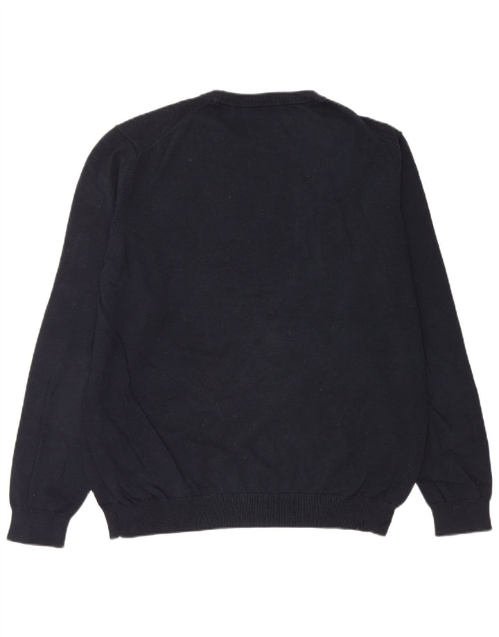 REPLAY Maglione maglione girocollo da uomo grande in cotone blu navy