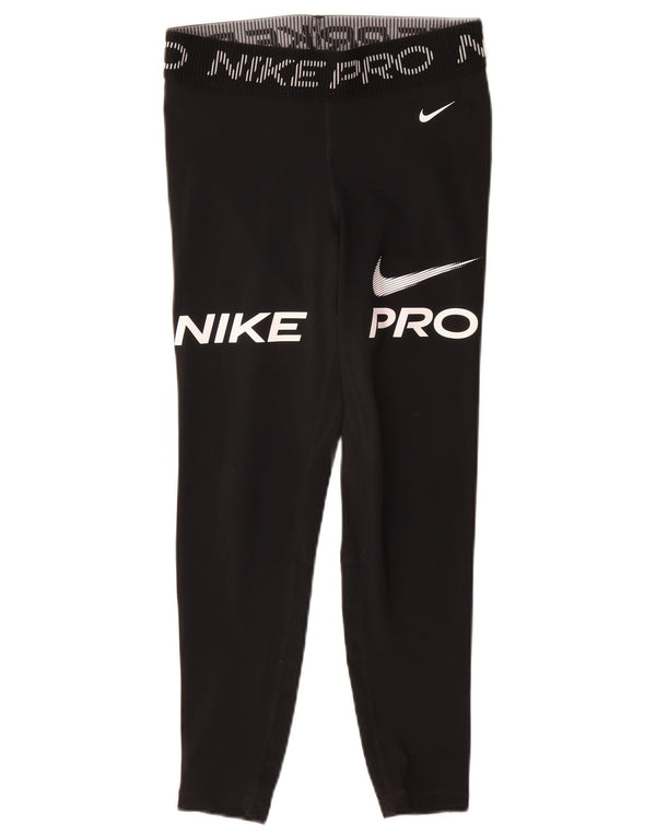 Leggings grafici Nike Dri Fit da donna UK 10 piccoli neri