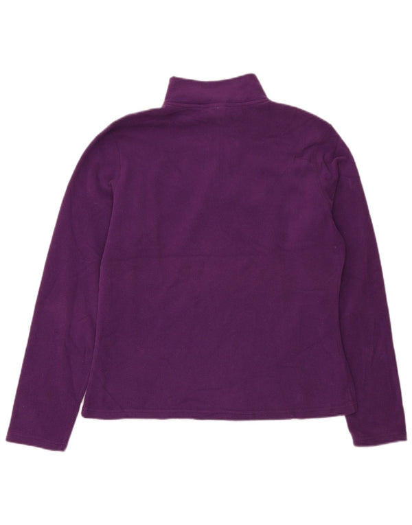 THE NORTH FACE Maglione in pile da donna con collo e zip UK 16 Grande poliestere viola