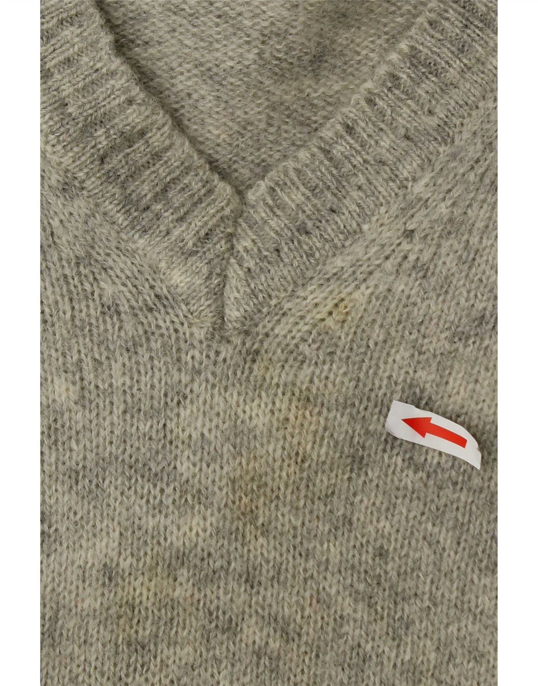 Maglione da uomo con scollo a V Sergio Tacchini 2XL lana screziata grigia