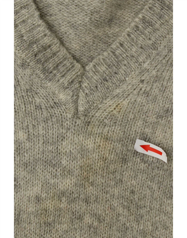 Maglione da uomo con scollo a V Sergio Tacchini 2XL lana screziata grigia