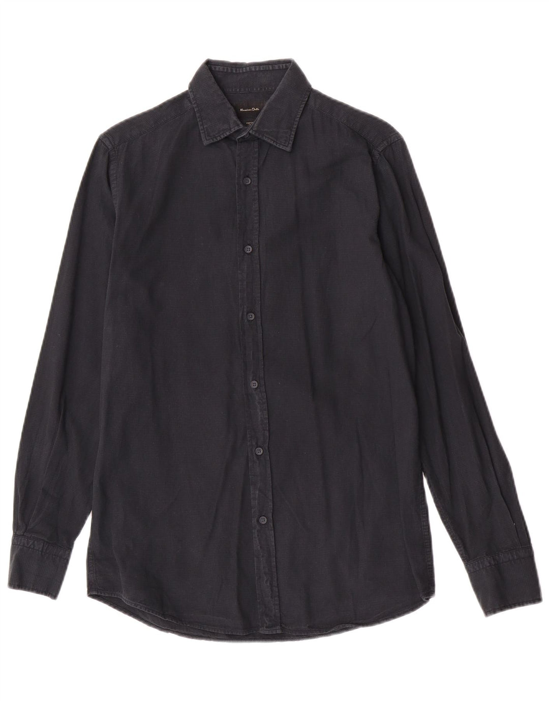 Camicia Uomo Massimo Dutti Piccola in Cotone Blu Navy