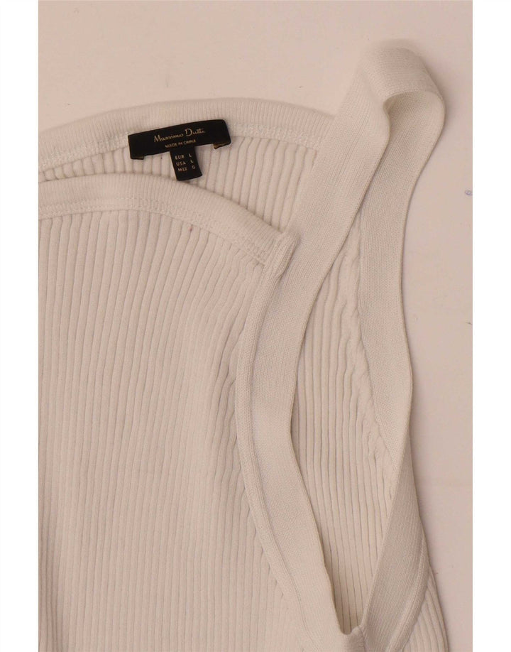 Canotta corta da donna Massimo Dutti UK 14 grande bianca