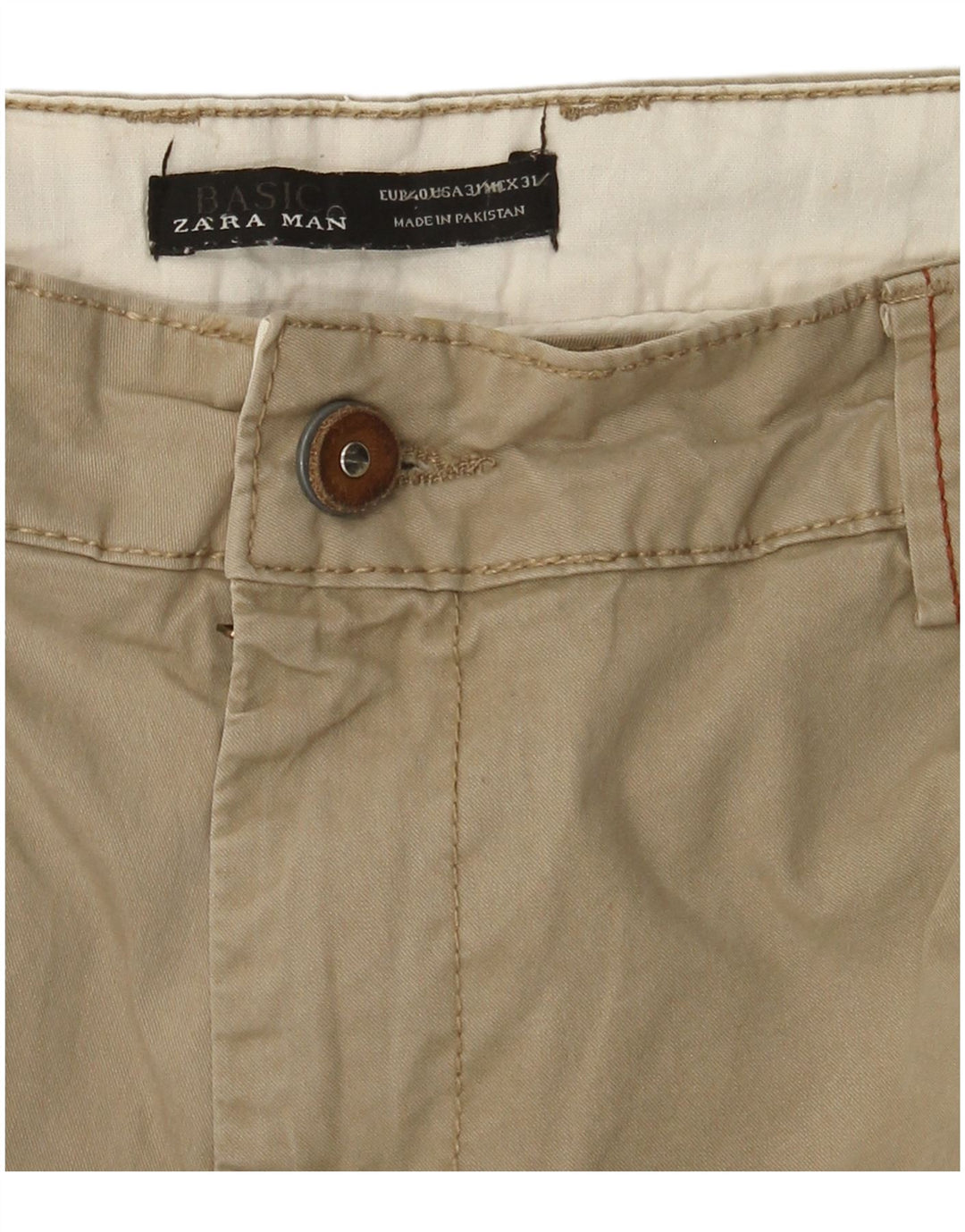 Pantaloni chino slim da uomo Zara EU 40 medio W31 L34 kaki