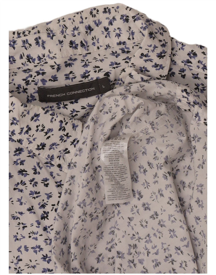 Camicia da uomo dalla vestibilità regolare French Connection, grande cotone floreale bianco