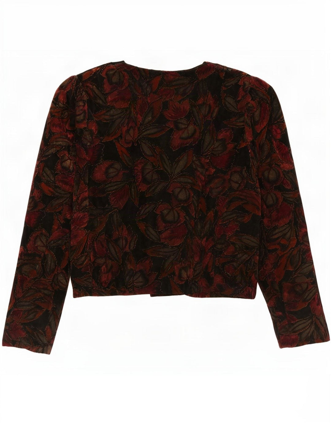 Giacca blazer vintage da donna in velluto IT 44 medio floreale multicolore