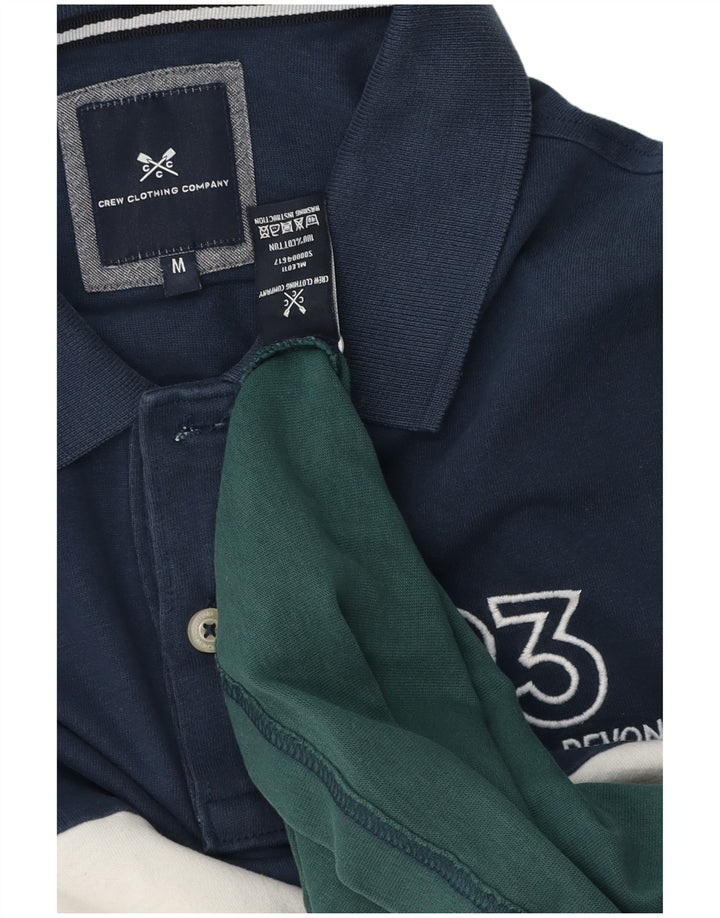 Crew Clothing Polo da uomo in cotone color block blu medio