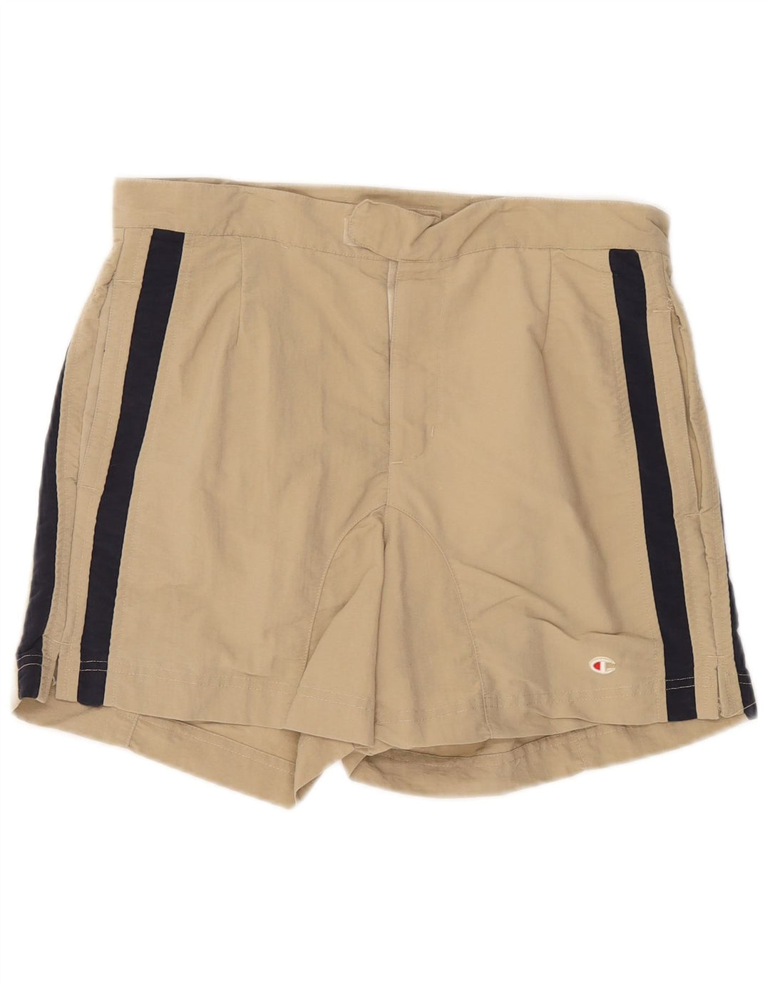 Pantaloncini da bagno da uomo Champion a righe beige grandi