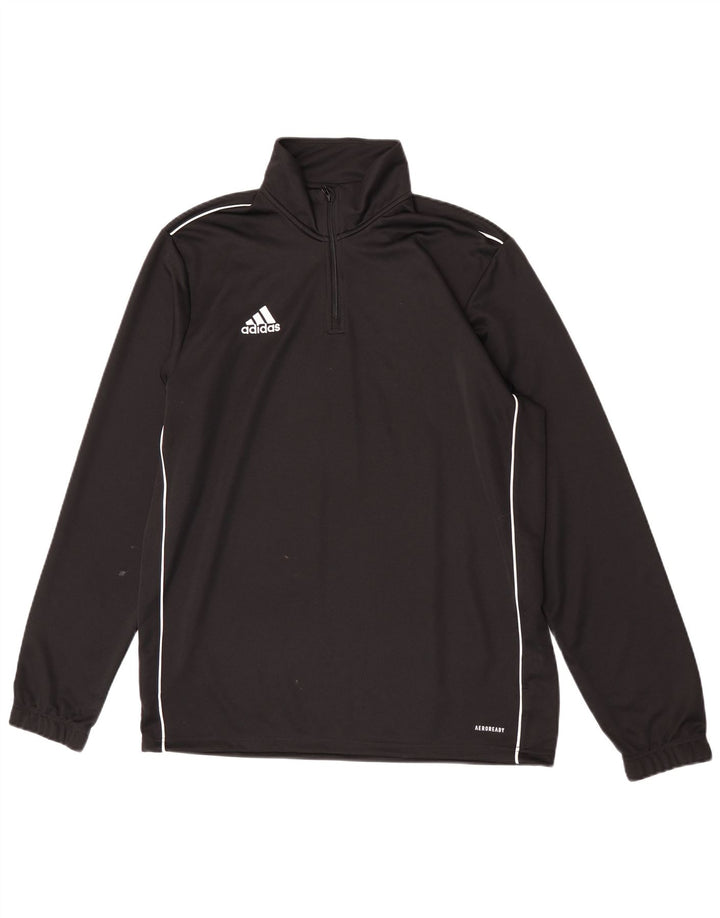 Adidas Uomo Aeroready Zip Neck Pullover Tuta Top Large Nero Poliestere