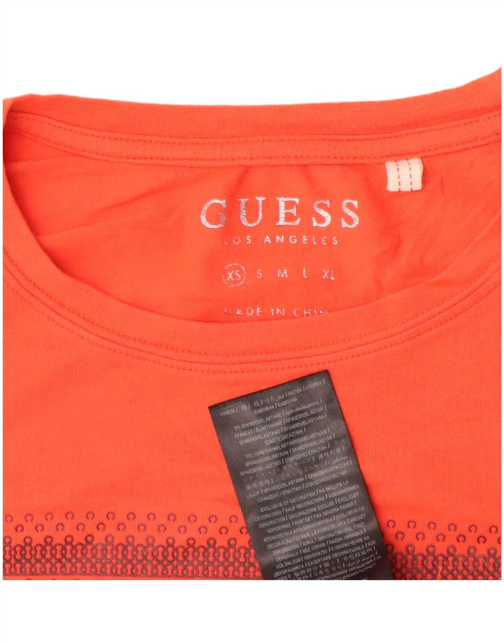 T-shirt grafica da donna Guess UK 6 XS rossa in cotone