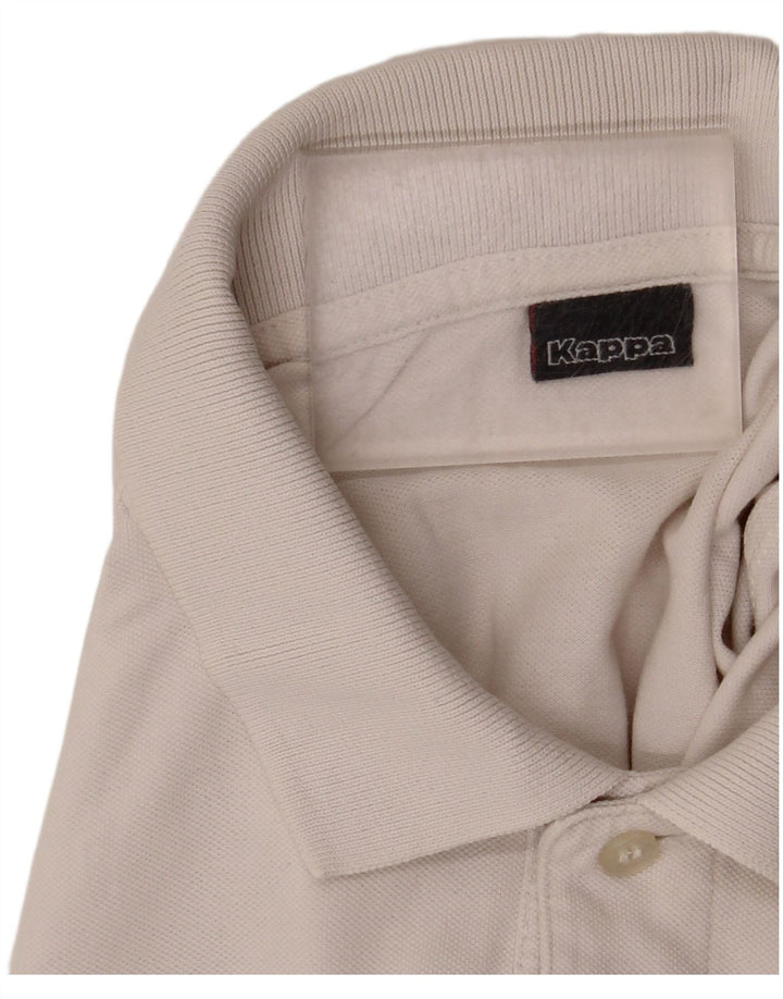 Polo Kappa Uomo Manica Lunga Cotone Bianco Medio