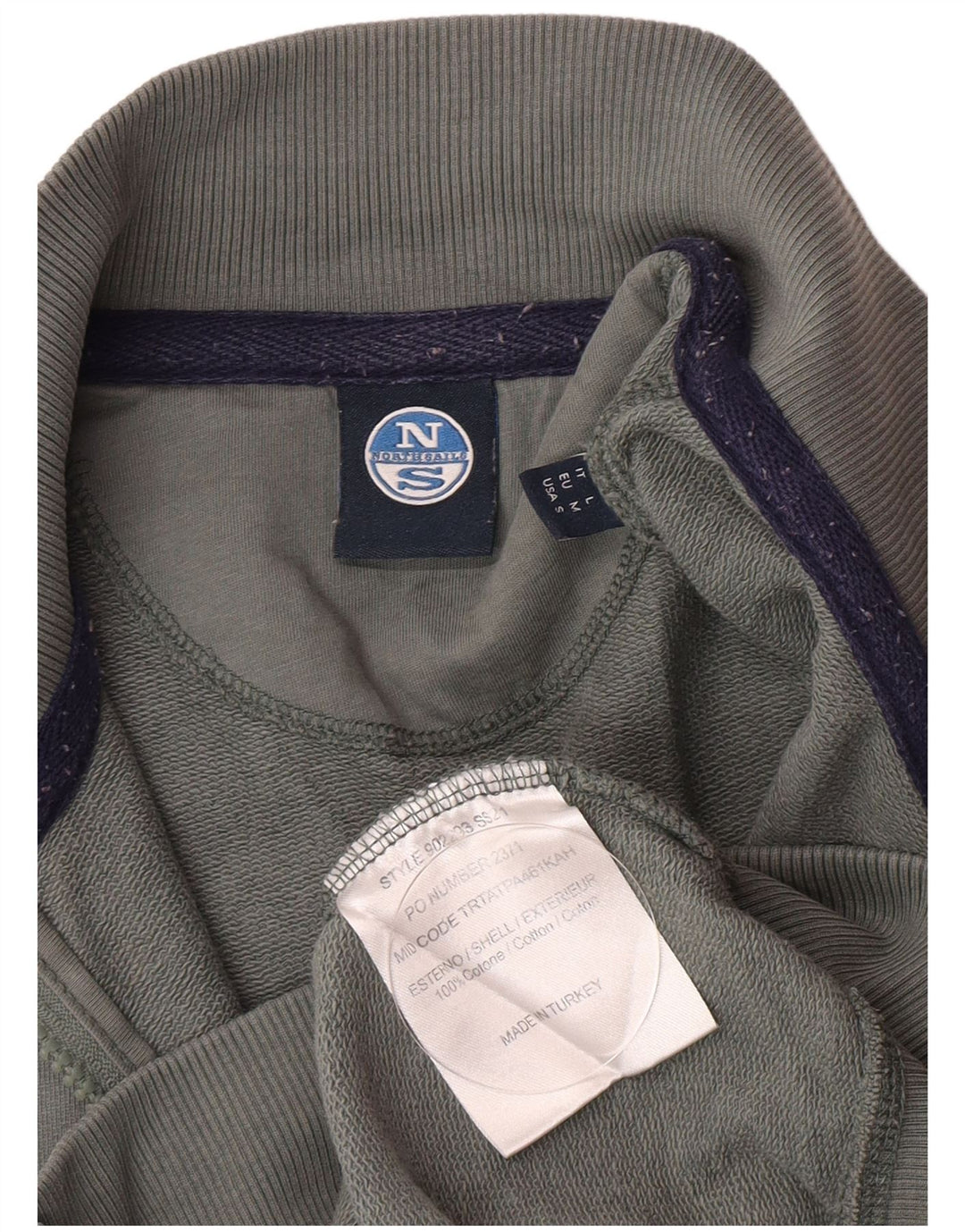 Giacca da ginnastica grafica da uomo North Sails in cotone verde medio