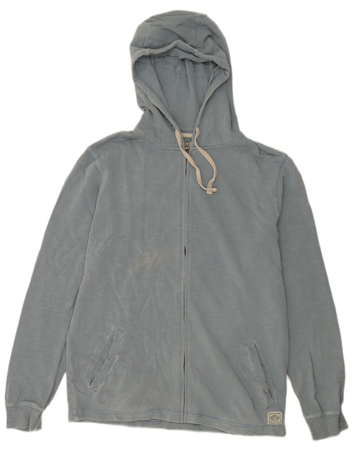 Maglione con cappuccio e zip da uomo Animal in cotone screziato blu medio