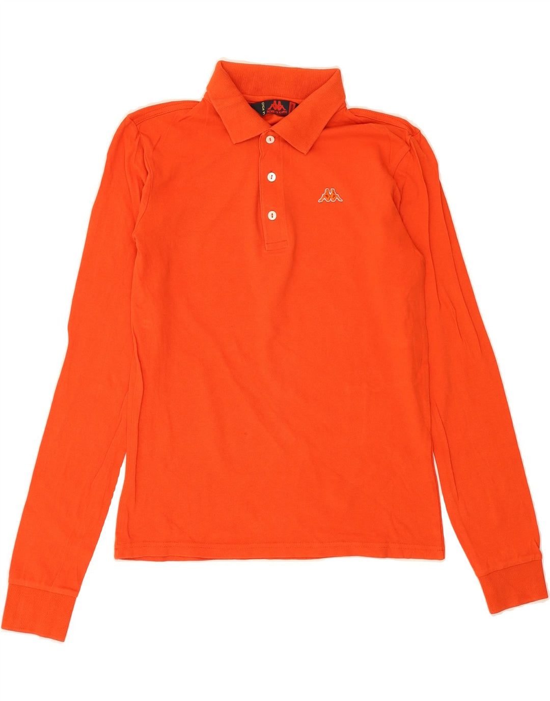 KAPPA Mens Long Sleeve Polo Shirt Medium Orange Cotton Vintage Kappa and Second-Hand Kappa from Messina Hembry 