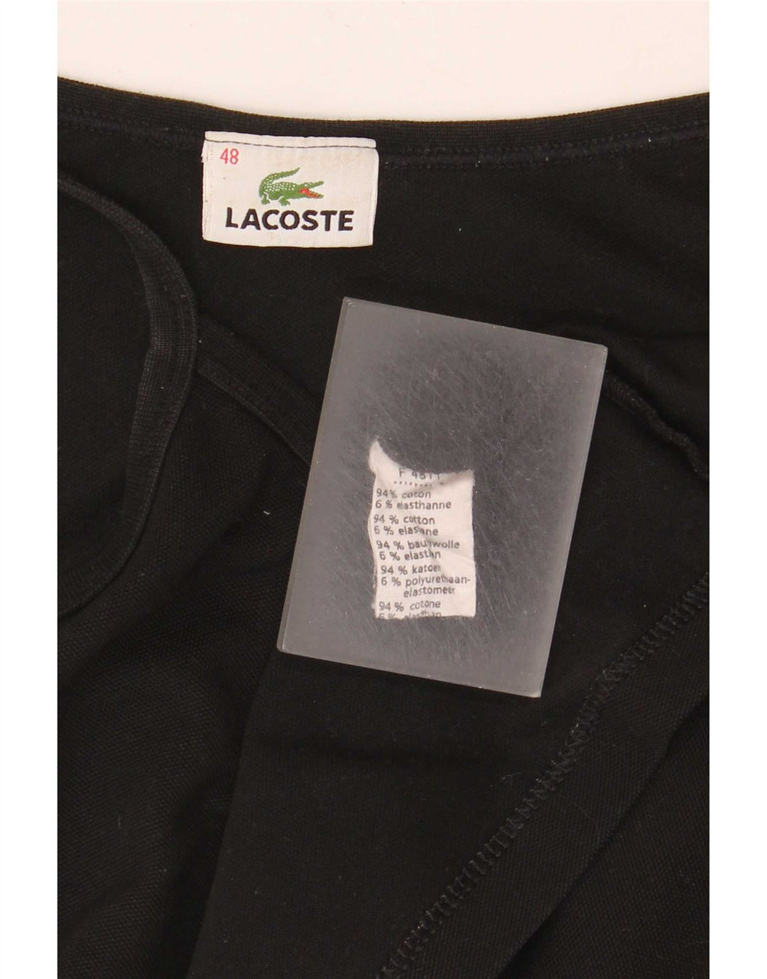 Canotta da donna Lacoste taglia 48 XL cotone nero