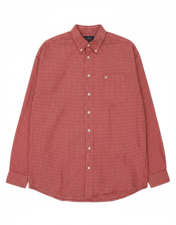 IZOD Mens Tall Flannel Shirt XL Red Check Cotton Vintage Izod and Second-Hand Izod from Messina Hembry 