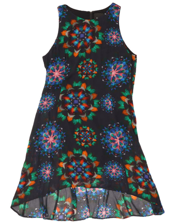 Desigual Womens Sleeveless A-Line Dress EU 46 XL Black Floral