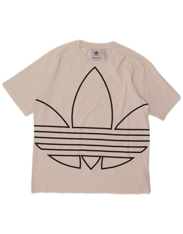 T-shirt grafica da uomo Adidas Top piccola in cotone bianco