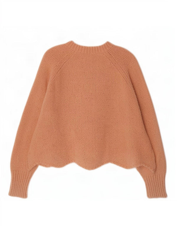 Maglione corto con scollo a barchetta corto da donna Zara UK 14 Rosa medio