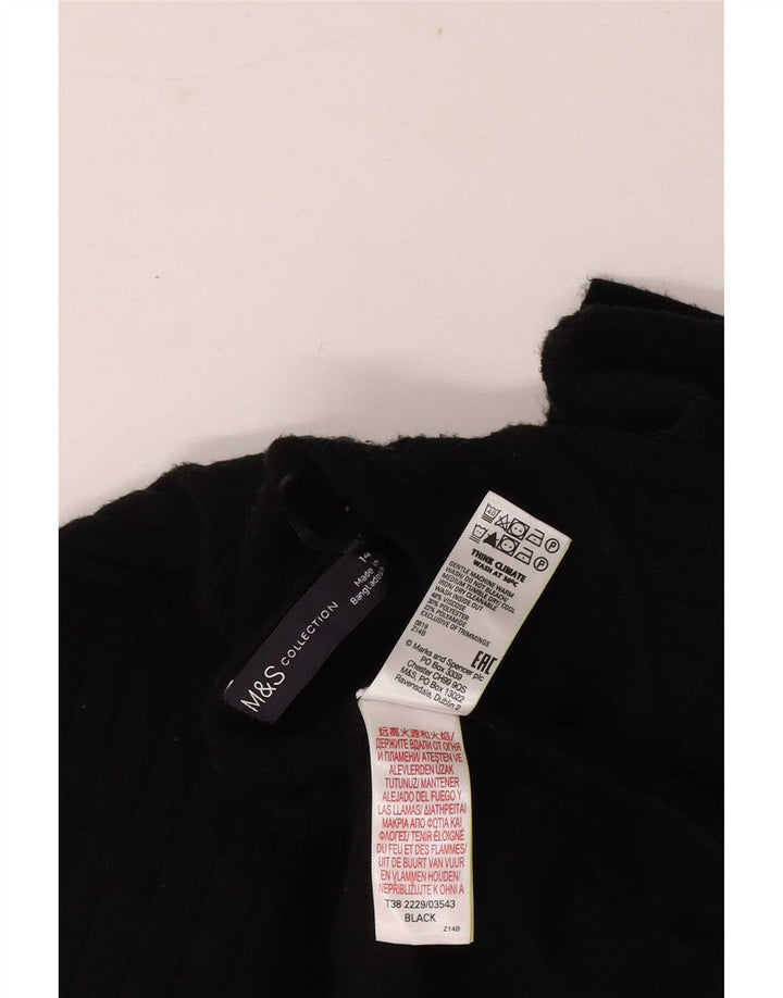 Maglione maglione a collo alto da donna Marks & Spencer UK 14 medio nero