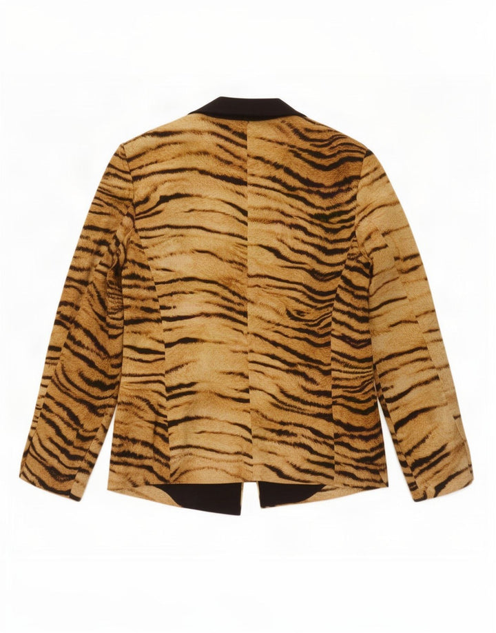 Giacca blazer aperta da donna Zara UK 14 marrone medio stampa animalier