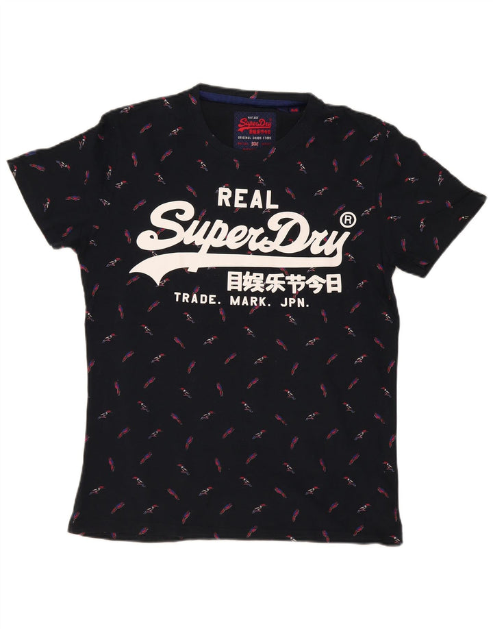 T-shirt grafica da uomo Superdry Top in cotone blu navy medio