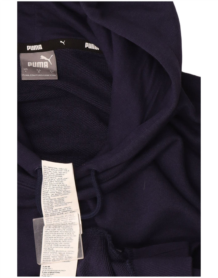 Felpa con cappuccio da uomo Puma Large in cotone blu navy