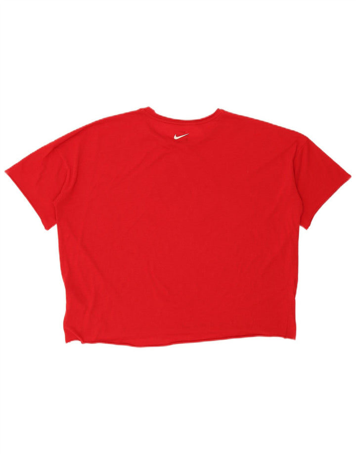 T-shirt grafica oversize corta Nike Dri Fit da donna, taglia UK 14, rossa media