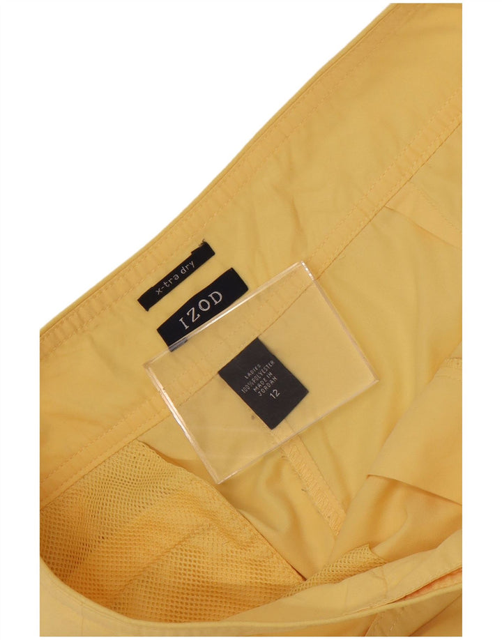 Pantaloni cargo Capri da donna Izod US 12 Large W34 L22 poliestere giallo