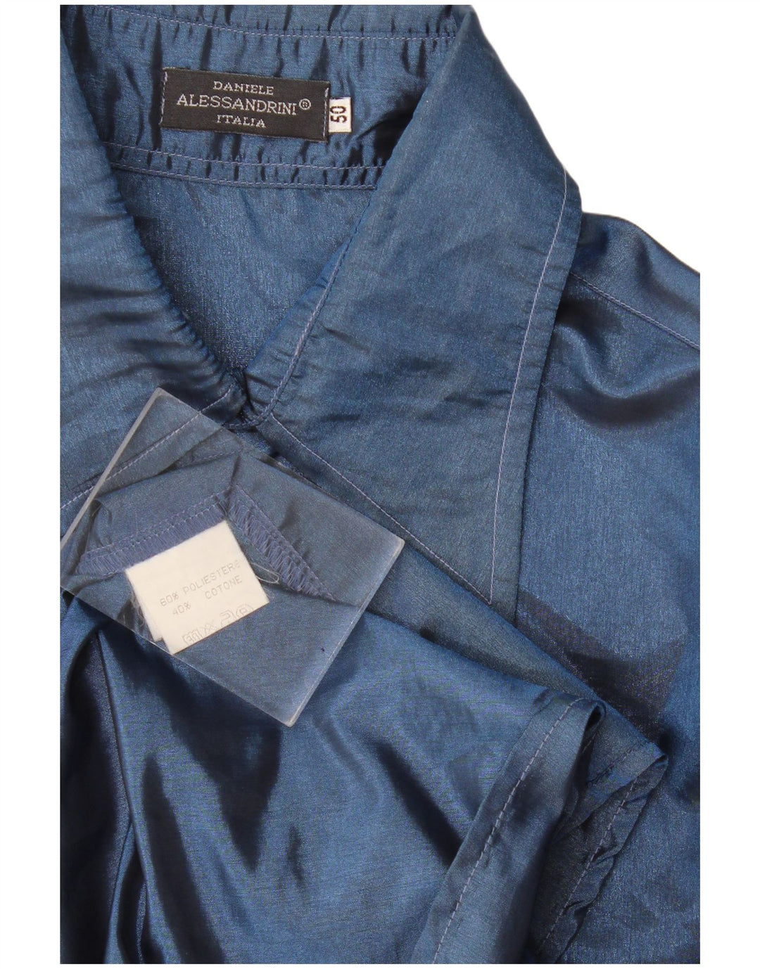 Camicia Uomo Daniele Alessandrini IT 50 Medium Blu Navy Poliestere