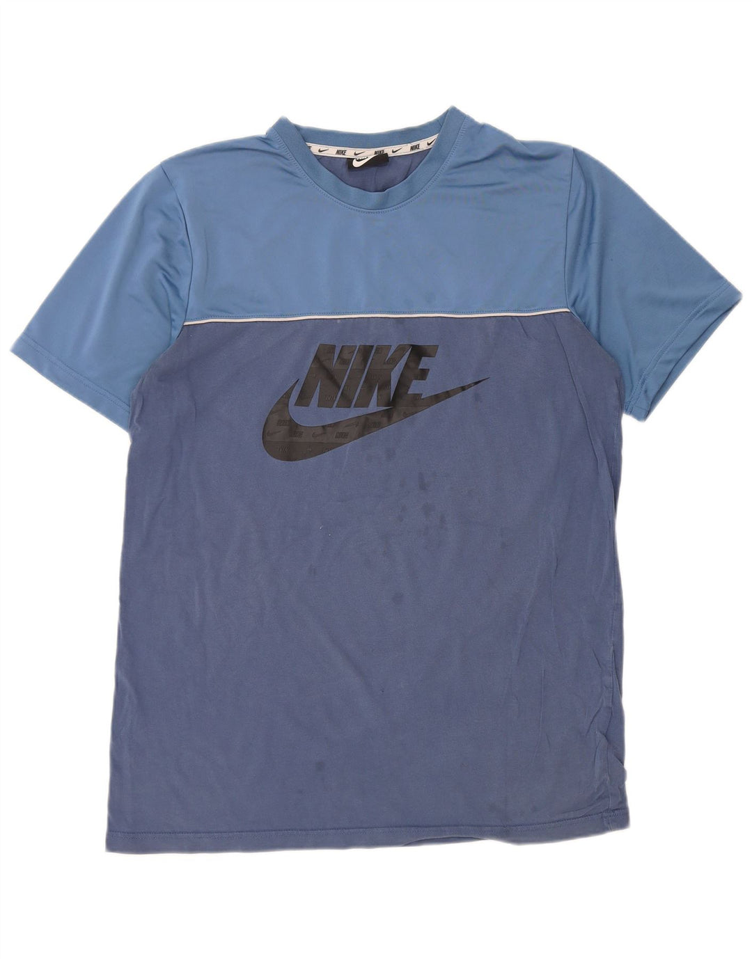 T-shirt grafica da uomo NIKE Top grande in cotone color block blu