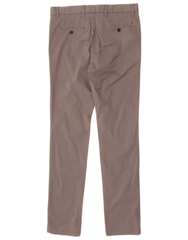 Pantaloni chino skinny da uomo Tommy Hilfiger W30 L32 cotone grigio