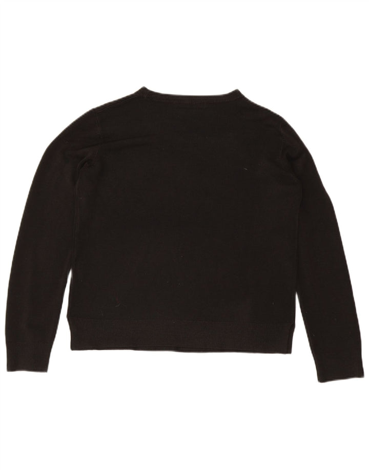 Maglione maglione girocollo da donna Marks & Spencer UK 14 acrilico nero medio