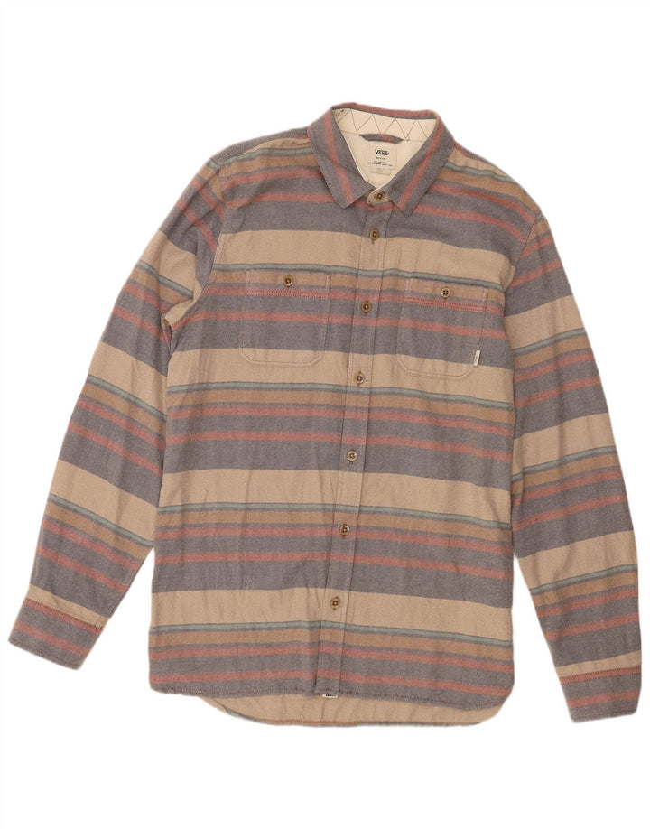 Camicia Vans da uomo in flanella di cotone a righe multicolore medio