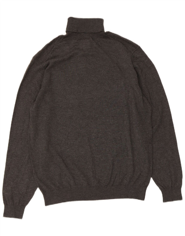 Maglione Zara da uomo con collo alto e collo alto in viscosa chiazzata grigia