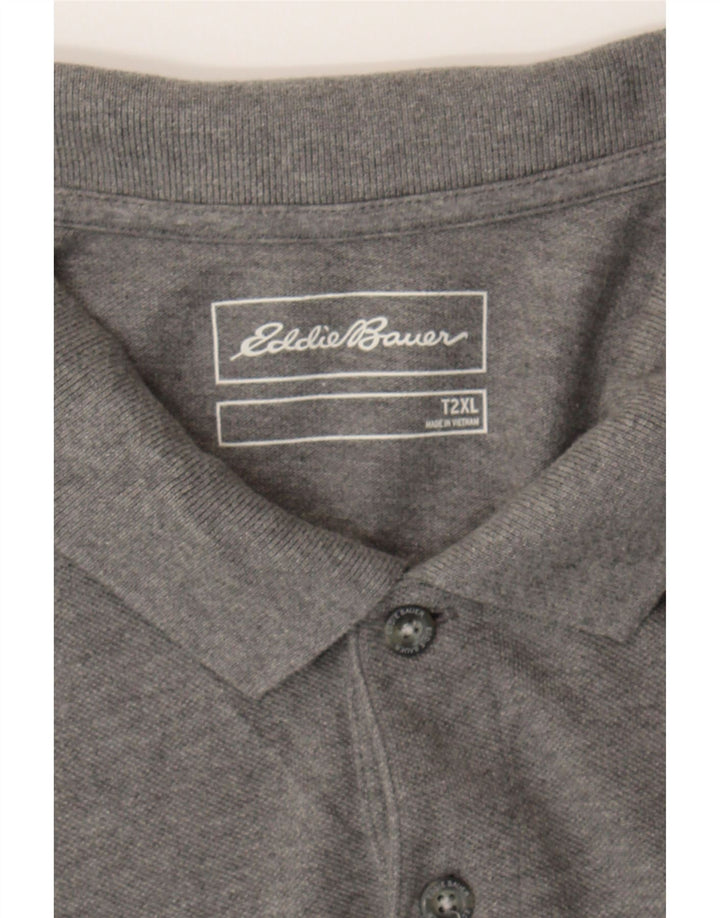 EDDIE BAUER Mens Polo Shirt 2XL Grey Cotton Vintage Eddie Bauer and Second-Hand Eddie Bauer from Messina Hembry 