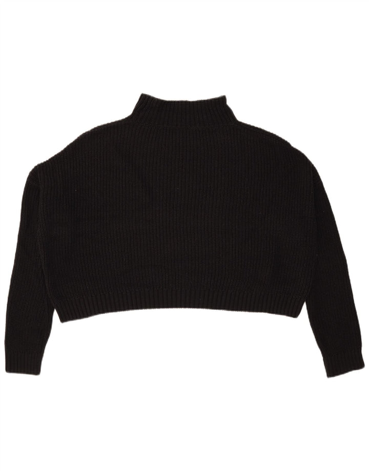 Topshop Maglione da donna corto oversize con collo a tartaruga UK 10 piccolo nero