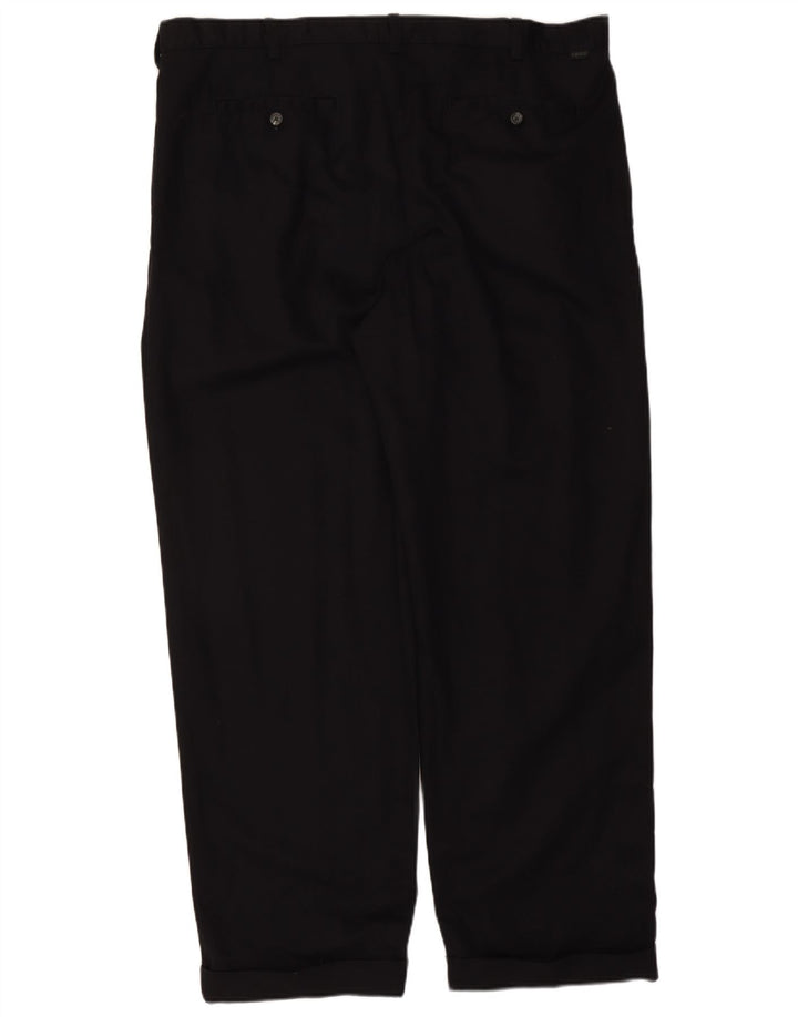 Pantaloni chino con pegging da uomo Izod W42 L32 cotone nero