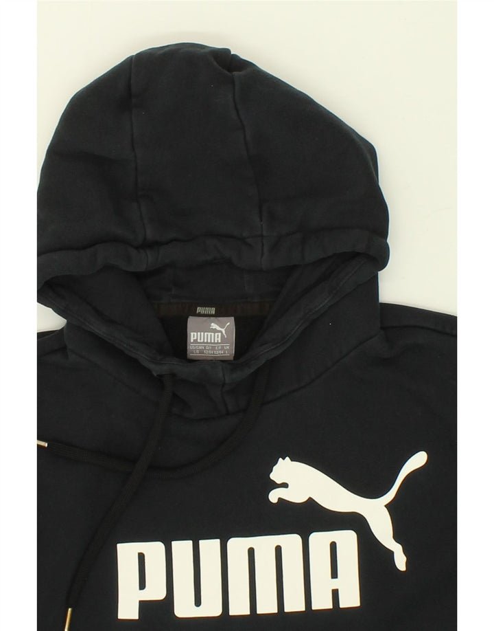 PUMA Mens Graphic Hoodie Jumper Large Black Cotton Vintage Puma and Second-Hand Puma from Messina Hembry 
