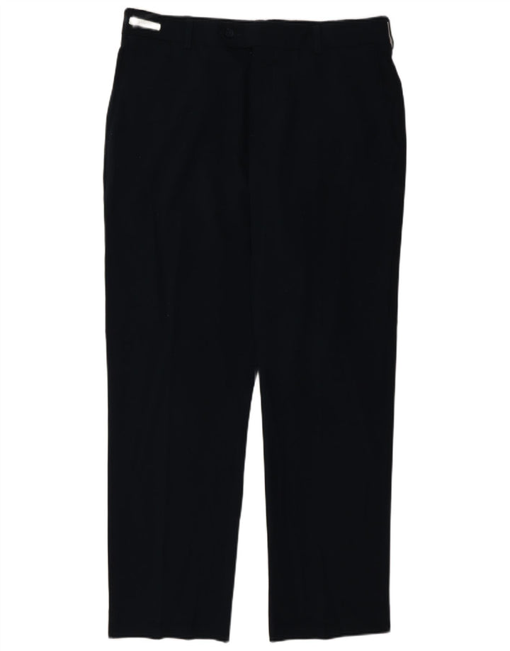 Pantaloni casual dritti da uomo Farah W34 L29 poliestere blu navy
