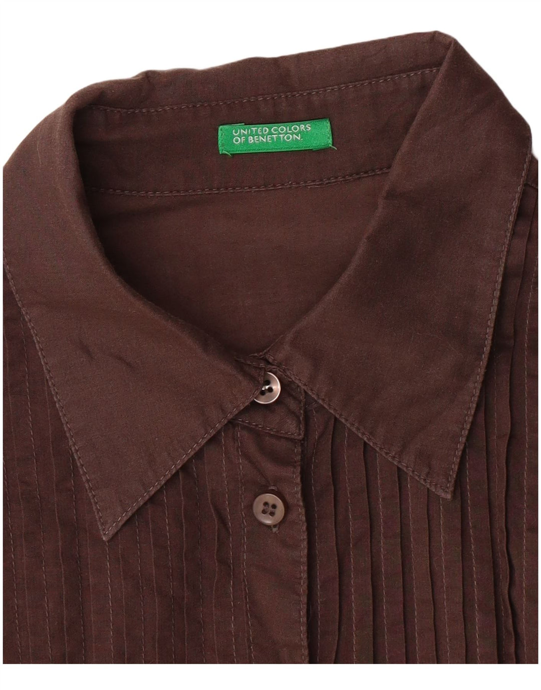 Abito camicia a maniche corte da donna BENETTON UK 12 Marrone medio
