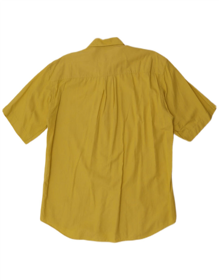 Camicia vintage da uomo a maniche corte grande gialla