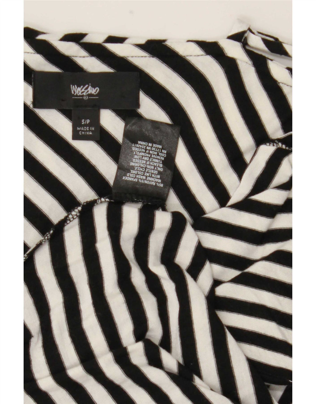 Mossimo Abito lungo asimmetrico senza maniche da donna UK 8 piccolo a righe nere