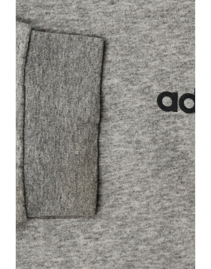 Felpa grafica da uomo ADIDAS, maglione grande, cotone grigio