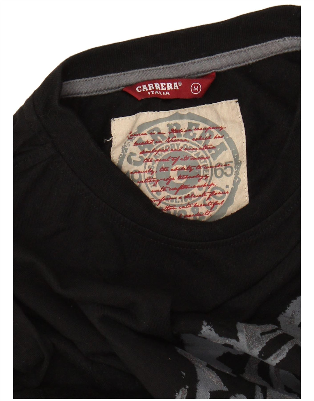 CARRERA Top grafico da uomo manica lunga medio nero