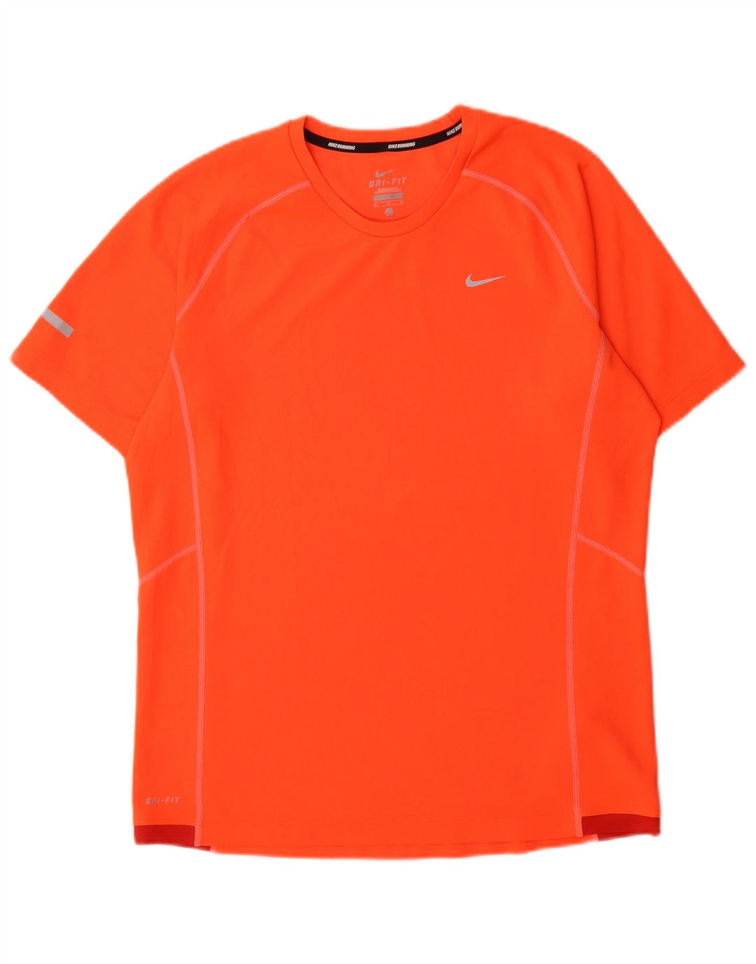 T-shirt Nike da uomo Dri Fit, top in poliestere color block arancione medio