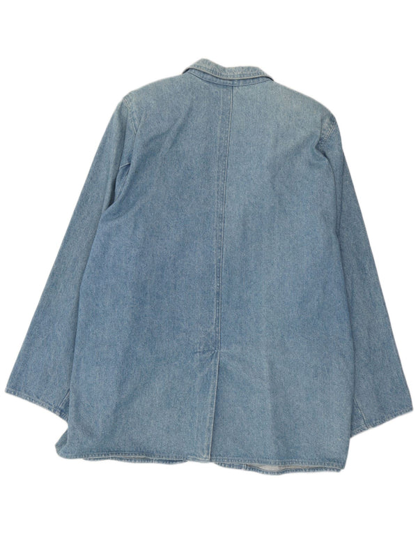 Giacca blazer in denim vintage da donna a 2 bottoni UK 18 XL Blu